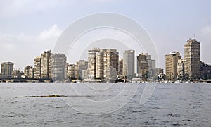 View of the city of Cairo from the Nile River