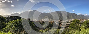 View of the city of Caracas and its iconic mountain el Avila or Waraira Repano. Caracas Venezuela
