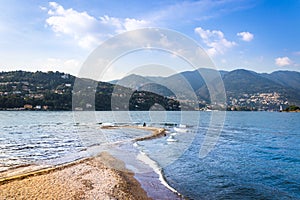 View of the city of Como with a beautiful blue Lake Como on a summers day, Como