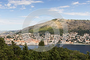 View of city of Dubrovnik from the Lokrum Island