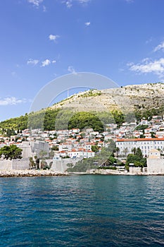 View of city of Dubrovnik from the sea