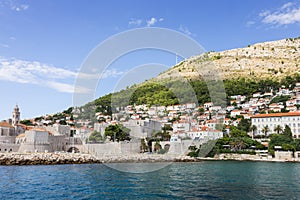 View of city of Dubrovnik from the sea