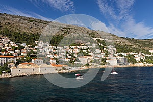 View of city of Dubrovnik from the sea