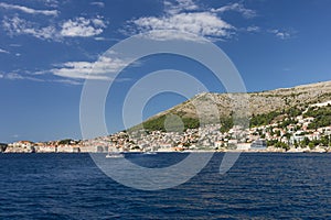 View of city of Dubrovnik from the sea