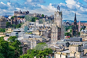 View of the city of Edinburgh in Scotland