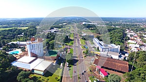 The view of the city of Foz do IguaÃ§u in Brazil