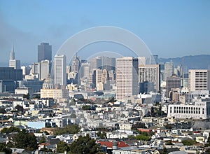 View of the city hall and the downtown of San Francisco , California,  United States of America