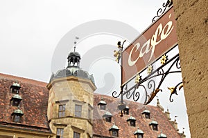 View of city hall of Rothenburg, Germany