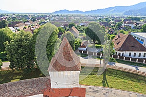 View of the city of Harman from a high point. Transylvania. Romania