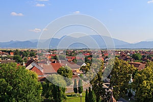 View of the city of Harman from a high point. Transylvania. Romania