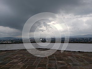 View of the city from the height of the Uzhhorod Castle