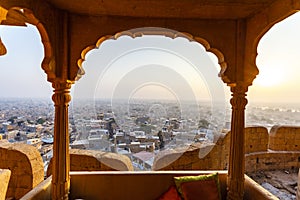 View at the city of Jaisalmer from Jaisalmer fortress, Rajasthan, India