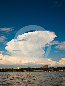 View of the city of Kisumu with lake