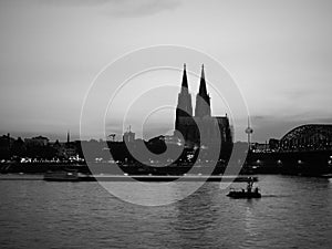 View of Koeln, black and white