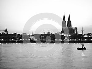 View of Koeln, black and white