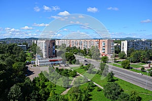 View of the city of Komsomolsk-on-Amur, Russia photo