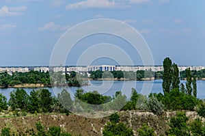 View on a city Komsomolsk and river Dnieper photo
