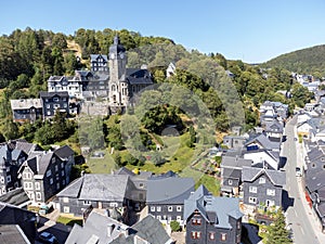 view of the city of lauscha in the thuringian forest
