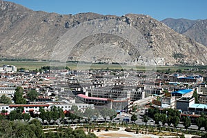 View of the city of Lhasa in Tibet, China