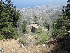 View of the city of Limassol from the wall of the fortress of the Crusader King Richard Lionheart. photo