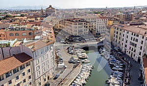view of the city livorno in italy
