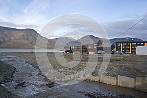 view of the city of Longyearbyen in Svalbard Islands, Norway