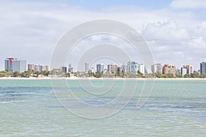 View of the city of Maceio, Alagoas. Beach of Pajucara.