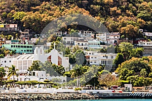 View of the city of Manzanillo, Mexico. Mexican Riviera