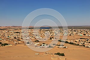 The view on the city on the Nile river in Sudan, Africa