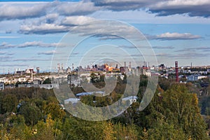 View of the city of Nizhny Tagil from the top of the mountain