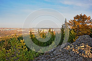 View of the city of Nizhny Tagil from the top of the mountain