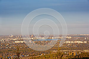 View of the city of Nizhny Tagil from the top of the mountain