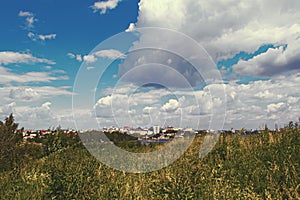 View of the city of Nizhny Tagil from the top of the mountain