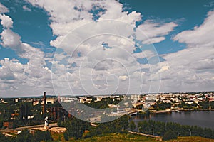 View of the city of Nizhny Tagil from the top of the mountain