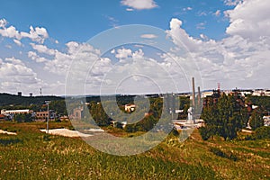 View of the city of Nizhny Tagil from the top of the mountain