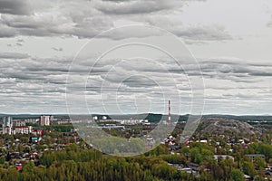 View of the city of Nizhny Tagil from the top of the mountain