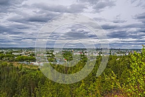 View of the city of Nizhny Tagil from the top of the mountain