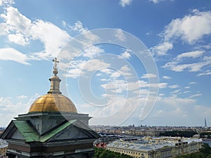 View of the city from the observation platform of St. Isaac`s Cathedral