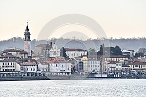 view of the city oleggio angera bergamo north italy