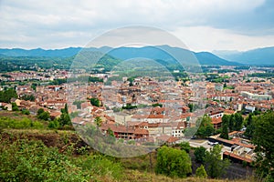 View of the city Olot. Girona, Spain