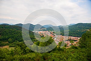 View of the city Olot. Girona, Spain