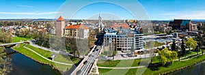 View of city of Oswiecim in Poland, where Nazi Auschwitz concentration camp is located photo