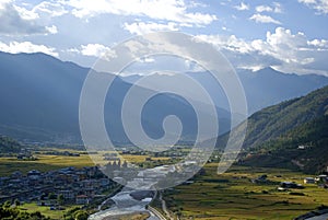 View of the city, Paro, Bhutan photo