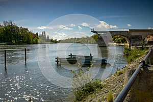 View on the city of Pont sur Yonne in France