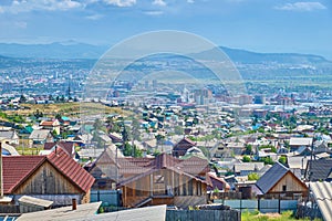 View of the city from the Rinpoche Bagsha datsan in Ulan-Ude city of the Republic of Buryatia, Russia.