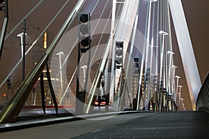 View of the city of Rotterdam at sunset