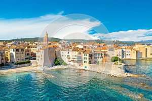 View of the city of Saint-Tropez, Provence, Cote d Azur, a popular destination for travel in Europe