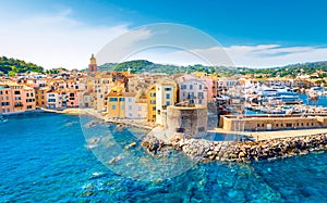 View of the city of Saint-Tropez, Provence, Cote d Azur, a popular destination for travel in Europe