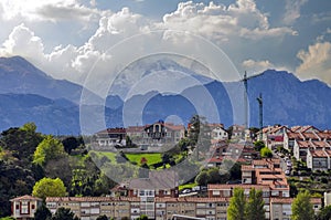 View of the city of San Vicente de la Barquera, Spain