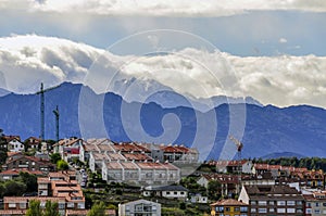 View of the city of San Vicente de la Barquera, Spain